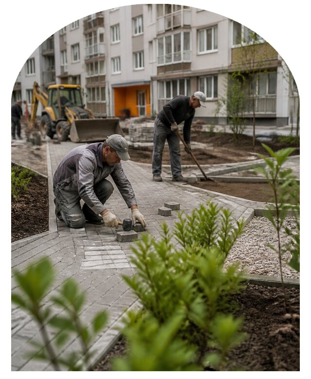 Благоустройство двора многоквартирного дома в Бузулуке